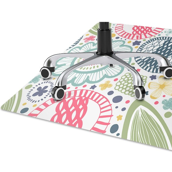 Office chair mat Colorful flowers