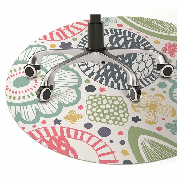 Office chair mat Colorful flowers