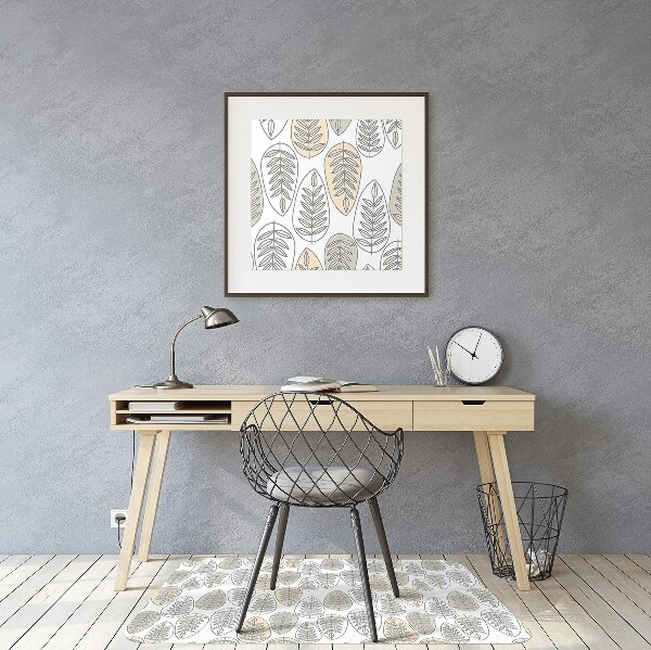 Office chair floor protector leaves graphics