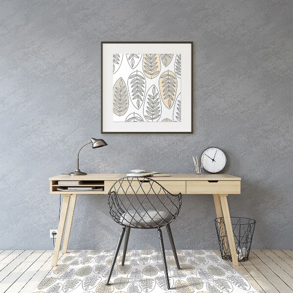 Office chair floor protector leaves graphics
