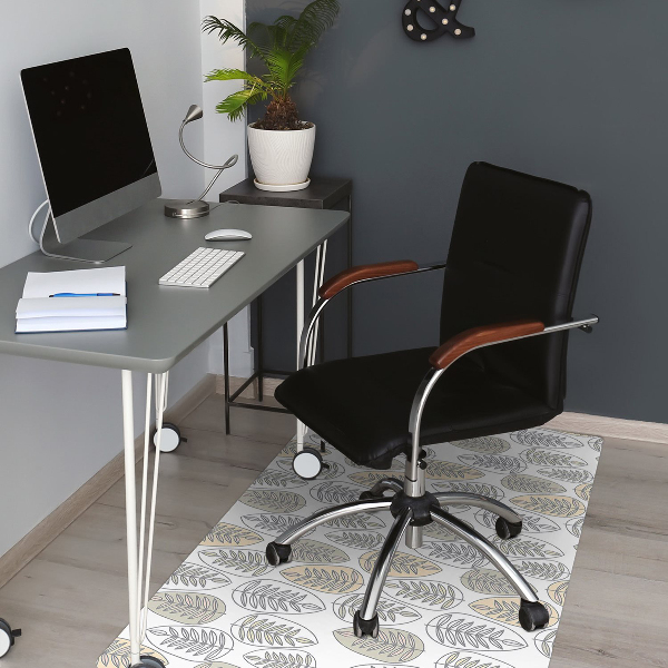 Office chair floor protector leaves graphics