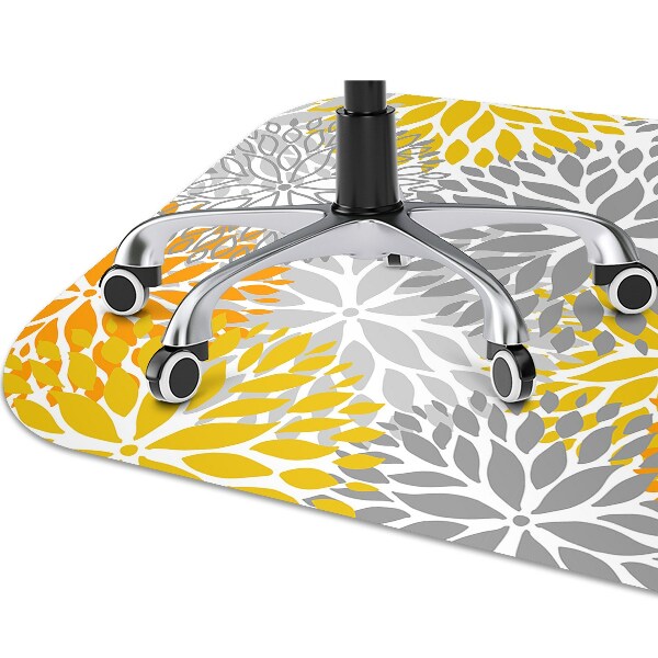 Desk chair mat chrysanthemums