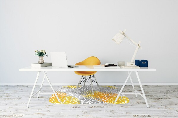 Desk chair mat chrysanthemums