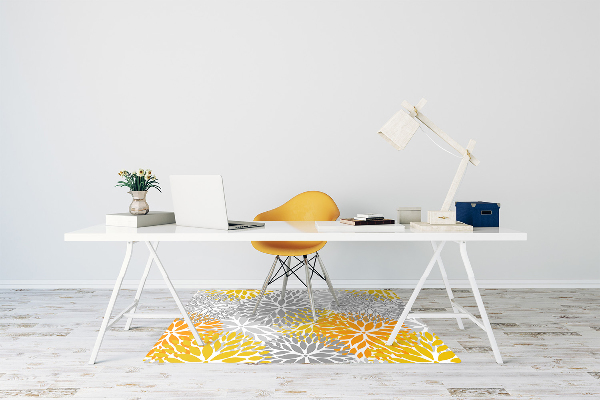 Desk chair mat chrysanthemums