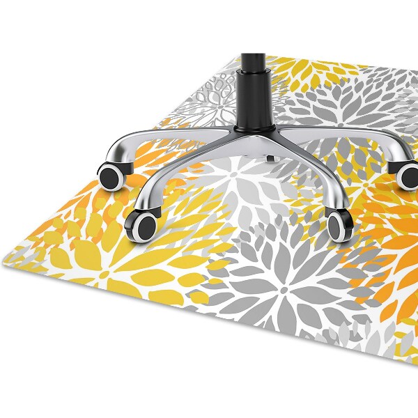 Desk chair mat chrysanthemums