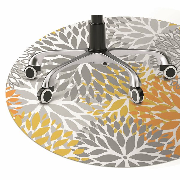 Desk chair mat chrysanthemums