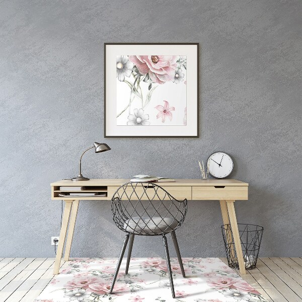 Office chair mat flowers