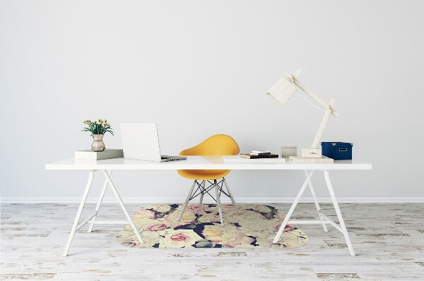 Office chair floor protector White roses