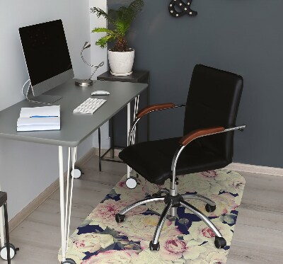 Office chair floor protector White roses