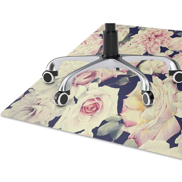Office chair floor protector White roses