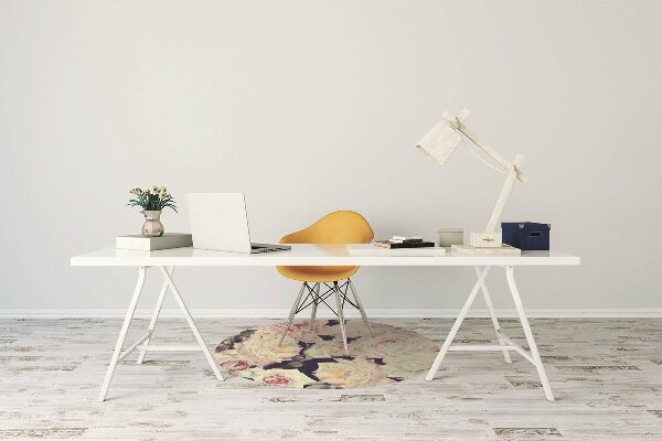 Office chair floor protector White roses