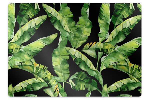 Office chair mat tropical leaf