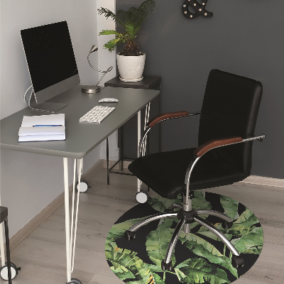 Office chair mat tropical leaf