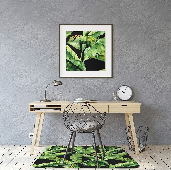 Office chair mat tropical leaf