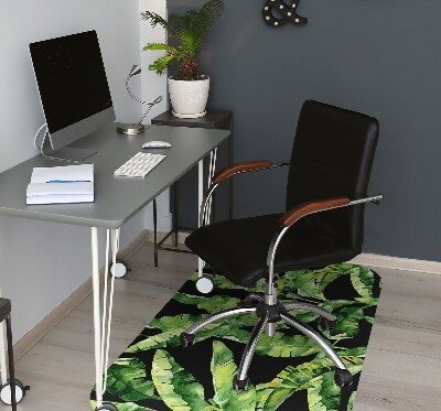 Office chair mat tropical leaf