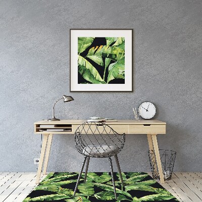 Office chair mat tropical leaf