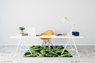 Office chair mat tropical leaf