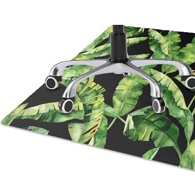 Office chair mat tropical leaf