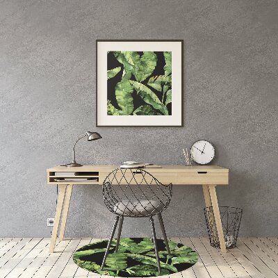 Office chair mat tropical leaf