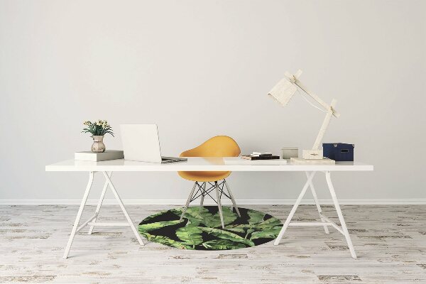 Office chair mat tropical leaf
