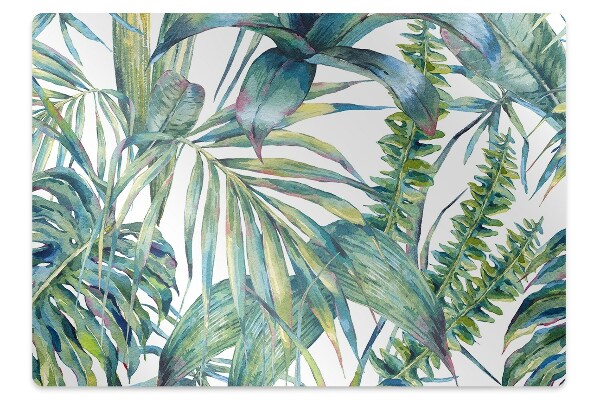 Office chair mat exotic fern