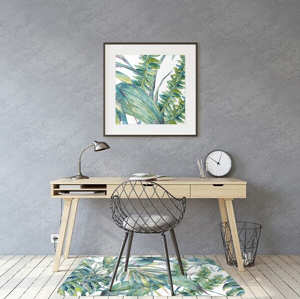 Office chair mat exotic fern
