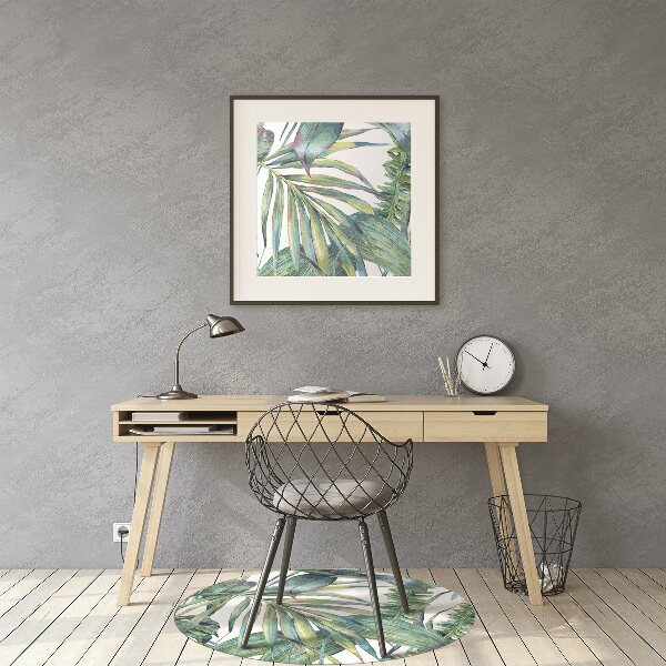 Office chair mat exotic fern