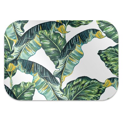 Office chair mat exotic leaves