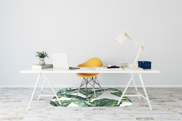 Office chair mat exotic leaves