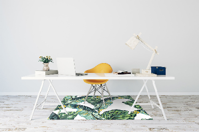 Office chair mat exotic leaves