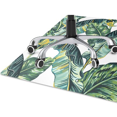 Office chair mat exotic leaves