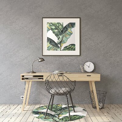 Office chair mat exotic leaves