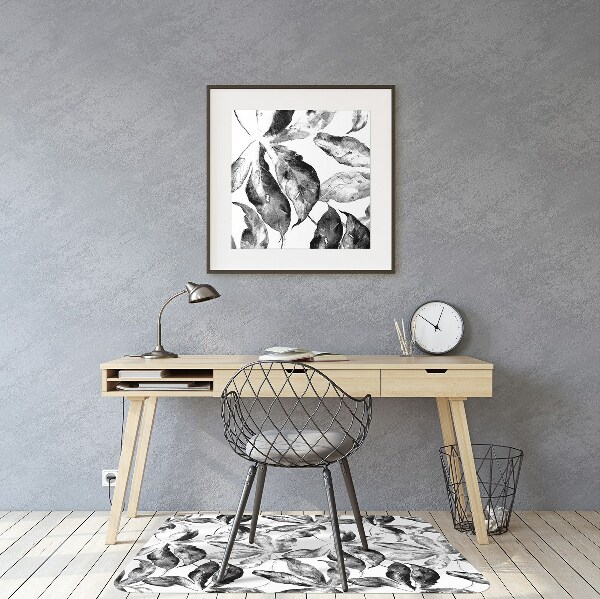 Office chair mat painted leaves