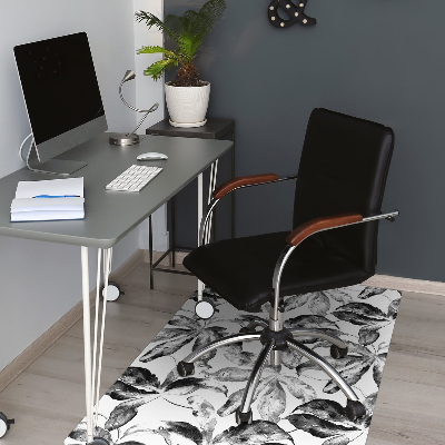 Office chair mat painted leaves