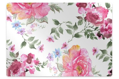 Desk chair mat watercolor Roses