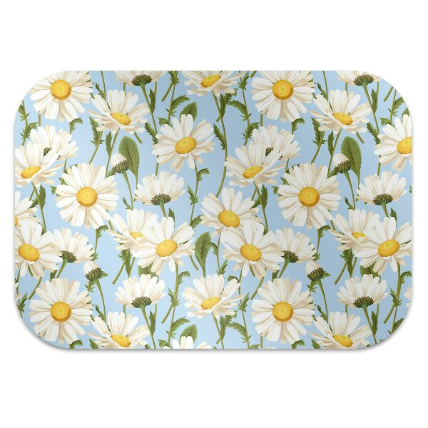 Office chair mat chamomile flowers
