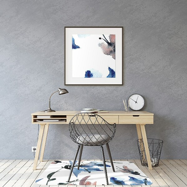 Office chair mat watercolor flowers