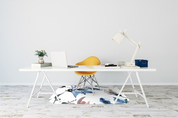 Office chair mat watercolor flowers