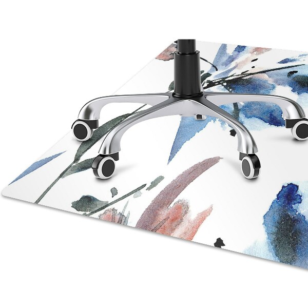 Office chair mat watercolor flowers