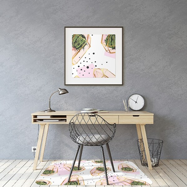 Computer chair mat cacti geometric