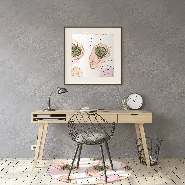 Computer chair mat cacti geometric