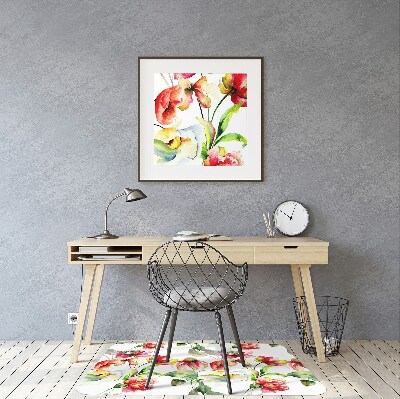 Desk chair mat Wild Flowers