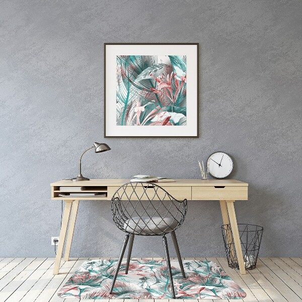 Office chair floor protector tropical drawing