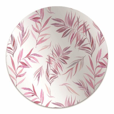 Desk chair mat pink leaves