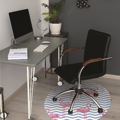 Office chair mat Flamingos