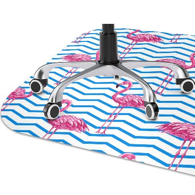 Office chair mat Flamingos