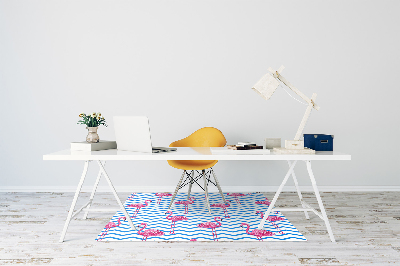 Office chair mat Flamingos