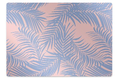 Office chair mat blue leaves