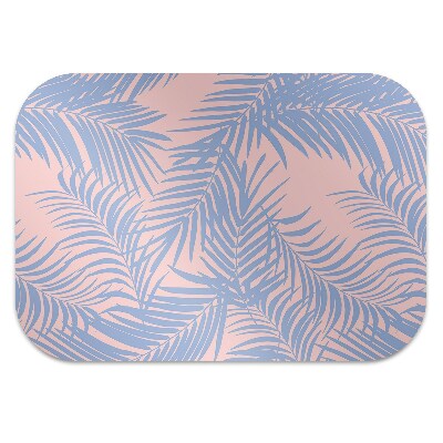 Office chair mat blue leaves