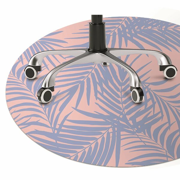 Office chair mat blue leaves